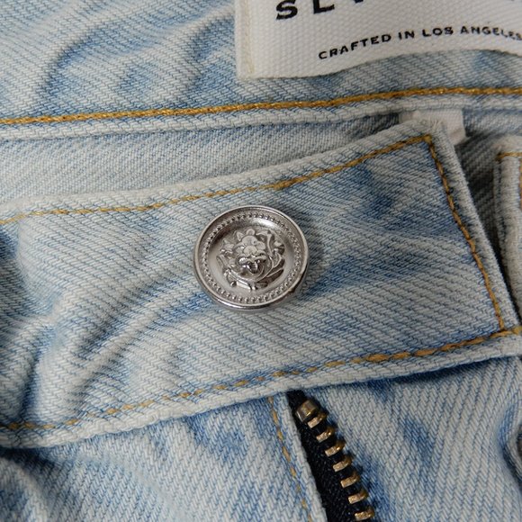 SLVRLAKE Sophie Crop JEANS Size 26 Straight Leg Light Blue Love Song NEW $319 - Picture 7 of 11